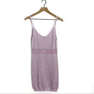 Lovers + Friends Crochet Knit Lavender Mini Dress
